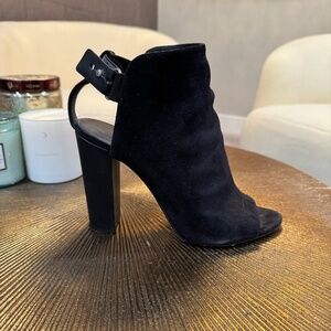 Vince Suede Open Toe Ankle Boots, Black - Size 8.5 (39.5)